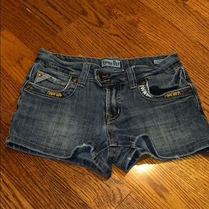 blue jean shorts